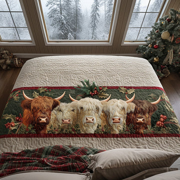 Christmas Cow Horizon Quilted Bed Runner NCU0DV8854
