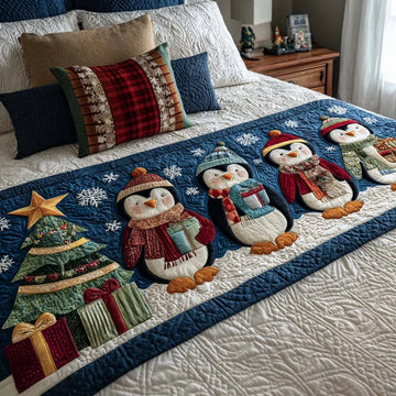 Penguin Cheer Quilted Bed Runner NCU0NT10038