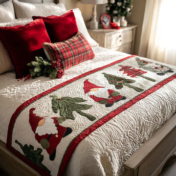 Merry Gnomes Quilted Bed Runner NCU0PT9038