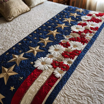 Patriotic Bloom Quilted Bed Runner NCU0NT11486