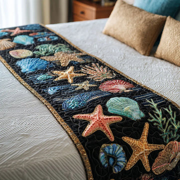Coastal Patchwork Quilted Bed Runner NCU0NT12139