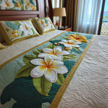 Plumeria Quilted Bed Runner GFTOMA1817