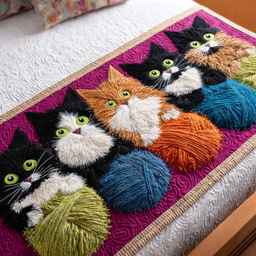 Happy Tail Trail Quilted Bed Runner NCU0TD1154
