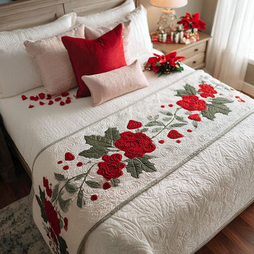 Blushing Hearts Quilted Bed Runner NCU0PT10803
