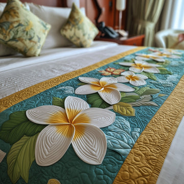 Plumeria Quilted Bed Runner GFTOMA1816