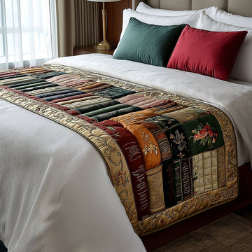The Bookworms Retreat Quilted Bed Runner NCU0PT8050