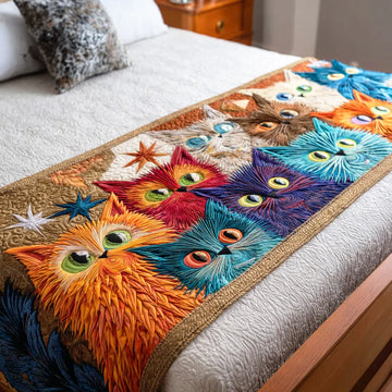 Purring Meadow Quilted Bed Runner NCU0TD1157