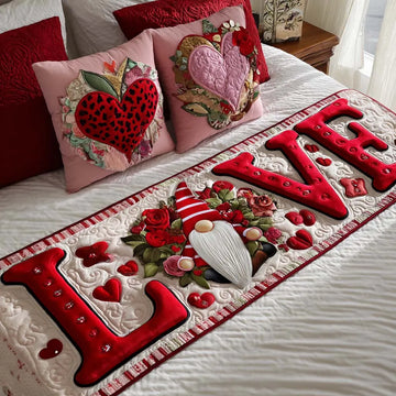 Heart Blooming Quilted Bed Runner NCU0NT11662