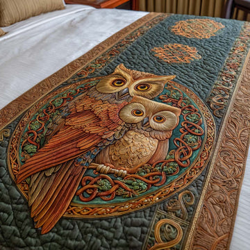 Celtic Owls Quilted Bed Runner NCU0XD1463
