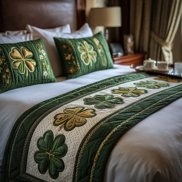 Irish Shamrock Quilted Bed Runner GFTOMA1825