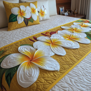 Plumeria Quilted Bed Runner GFTOMA1818
