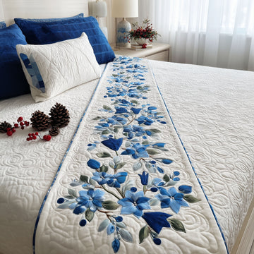 Holiday Sparkle Quilted Bed Runner NCU0PT9154