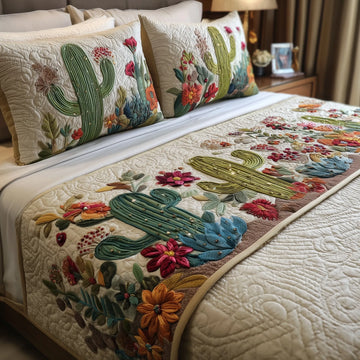 Cactus Heaven Quilted Bed Runner GFTOHD8335