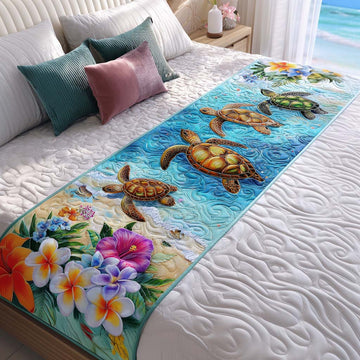 Calm Turtle Walk Quilted Bed Runner NCU0NT8502