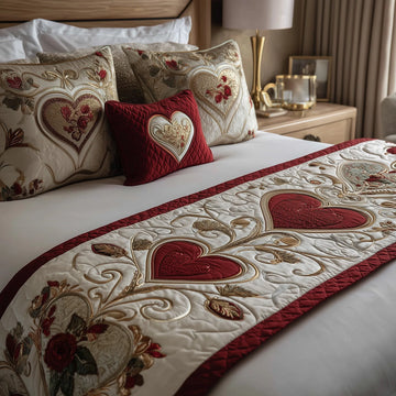 Blooming Heart Quilted Bed Runner GFTOMA1821
