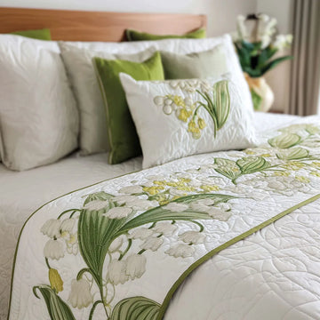 Quiet Floral Haven Quilted Bed Runner NCU0PT11165