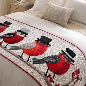 Bullfinch Winter Song Quilted Bed Runner NCU0XD389