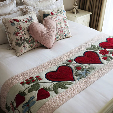 Eternal Hearts Quilted Bed Runner NCU0PT10806
