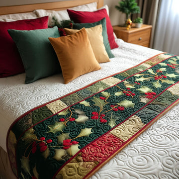 Holly Harmony Quilted Bed Runner NCU0TV391