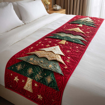 Xmas Tree Charm Quilted Bed Runner NCU0XD393