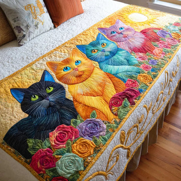 Floral Paws Quilted Bed Runner NCU0TD1153