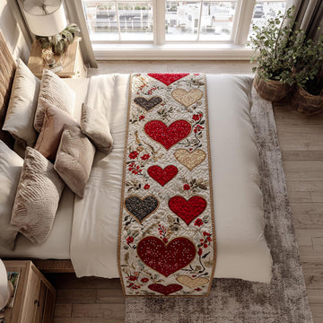 Tender Hearts Quilted Bed Runner NCU0DV9119