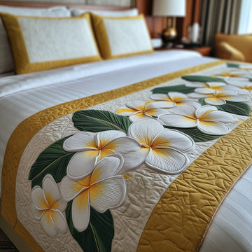 Plumeria Quilted Bed Runner GFTOMA1813