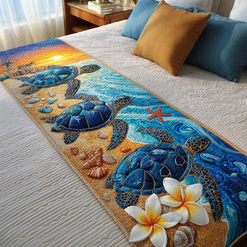 Beachy Turtle Dream Quilted Bed Runner NCU0NT8501