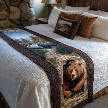 Morning Mist Bear Quilted Bed Runner NCU0PT9796