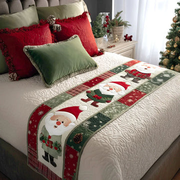 Cheerful Evergreen Quilted Bed Runner NCU0PT9109