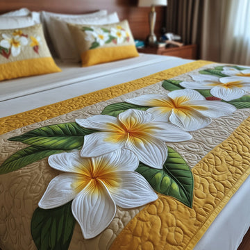 Plumeria Quilted Bed Runner GFTOMA1815