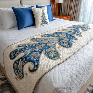 Snowflake Glow Quilted Bed Runner NCU0PT8867