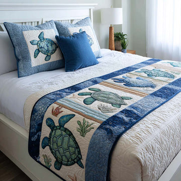Peaceful Shell Quilted Bed Runner NCU0PT9466
