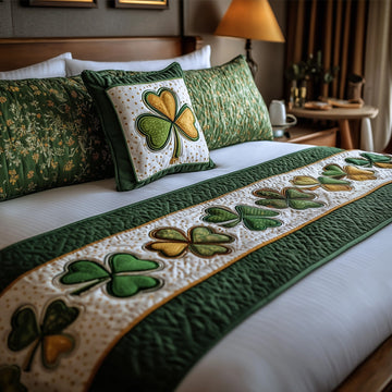 Irish Shamrock Quilted Bed Runner GFTOMA1828