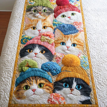 Whisker Wonderland Quilted Bed Runner NCU0TD1156