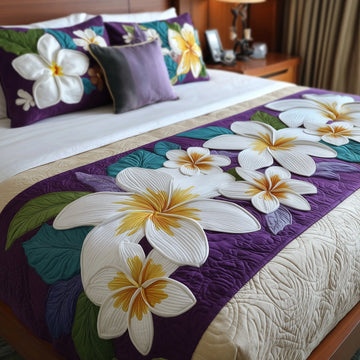 Plumeria Quilted Bed Runner GFTOMA1814