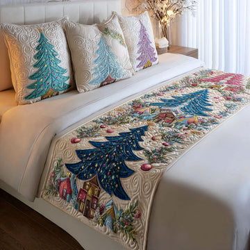 Winter Pine Charm Quilted Bed Runner NCU0PT9118