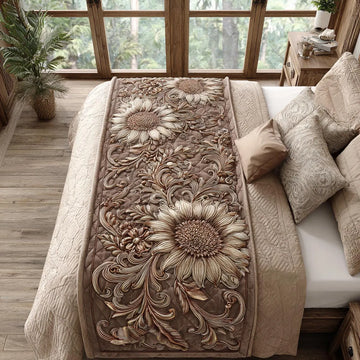 Country Sunflower Quilted Bed Runner NCU0DV9473